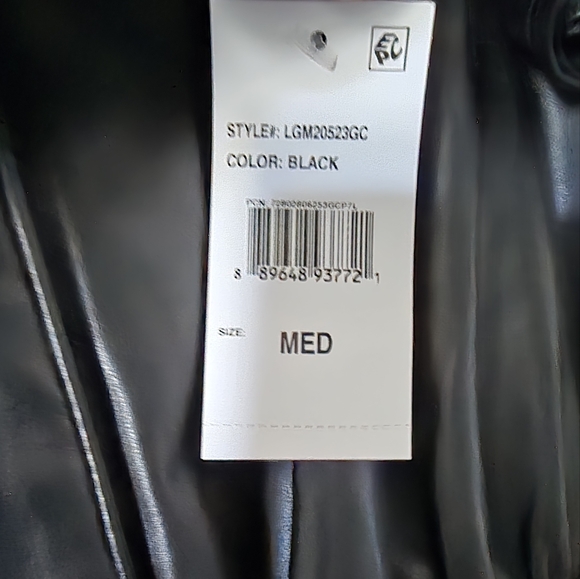 Grey Collective Short Sleeve Black Faux Leather Ruffled Mini Dress - Picture 8 of 13